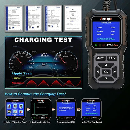 Acclope BT60 Pro Car Battery Tester, Digital Analyzer - Image 13