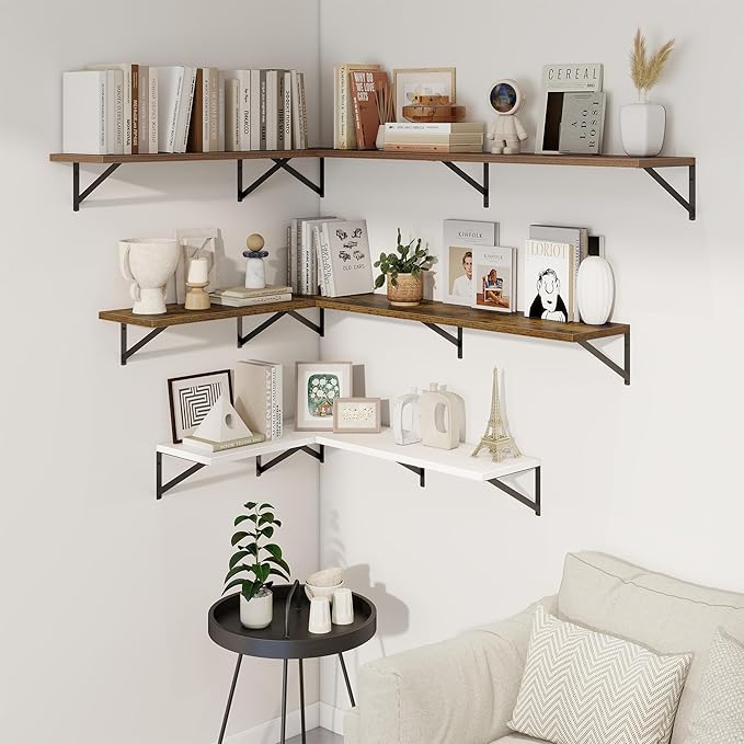 Axeman Deep Floating Shelves | 24 Inch Brown Wall Shelves Set of 2 | 10 Inch - Image 7