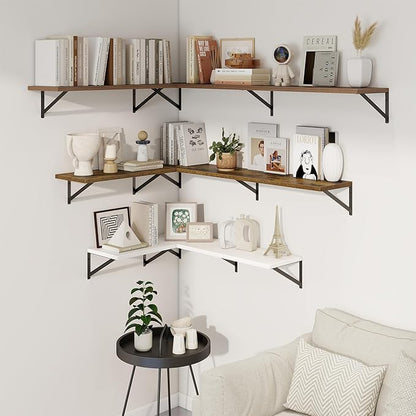 Axeman Deep Floating Shelves | 55 Inch Brown Wall Shelves Set of 2 | 10 Inch - Image 7