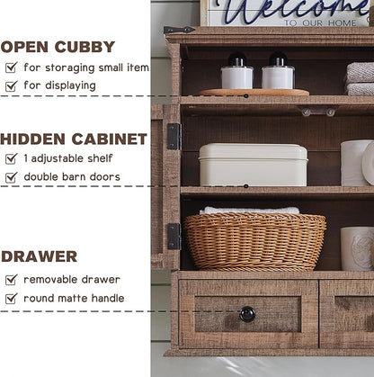 ACCOHOHO Bathroom Wall Cabinet, Farmhouse 24" Wide Medicine Cabinet - Image 3