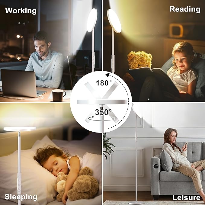 LED Floor Lamp, 3600LM Bright Standing Lamp 350W Equivalent - Image 7