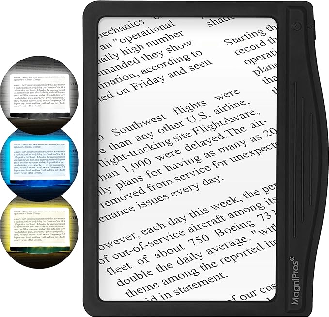 MAGNIPROS 5X Large LED Page Magnifier by MagniPros