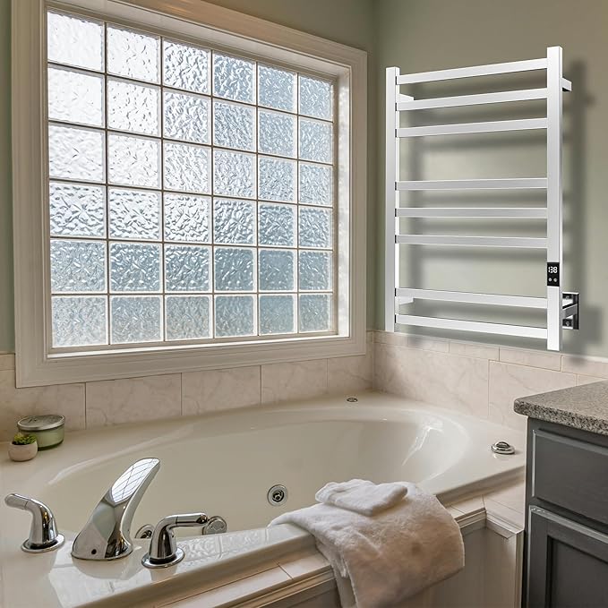 8-Bar Heated Towel Rack – Quick Heating Electric Towel Warmer - Image 6