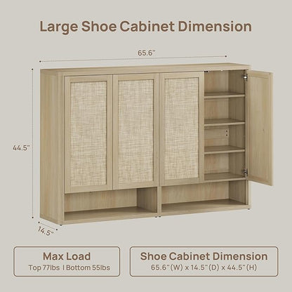 SICOTAS Rattan Shoe Storage Cabinet - Image 2