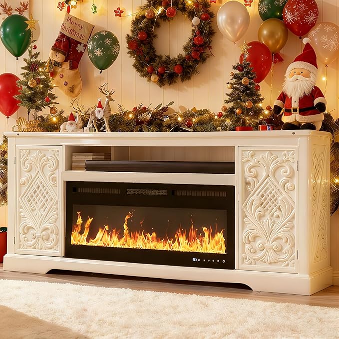 50" Smart Electric Fireplace Wall Mount, 1500w Heater - Image 9