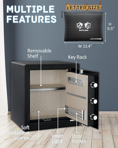 2.2 cubic feet Safe Box with fire and waterproof bag, Security home safe cabinet - Image 2