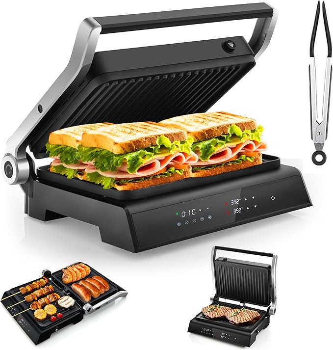 ARLIME Panini Grill Press Sandwich Maker, 180 Degrees w/5 Auto Cooking Modes & by ArlimeDirect