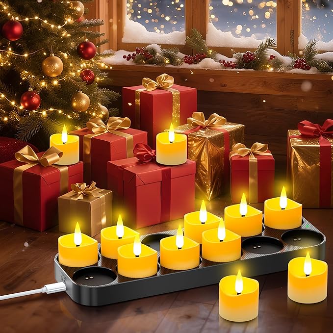 YiaMia 12 Pack Upgraded Rechargeable Tea Lights - Image 6