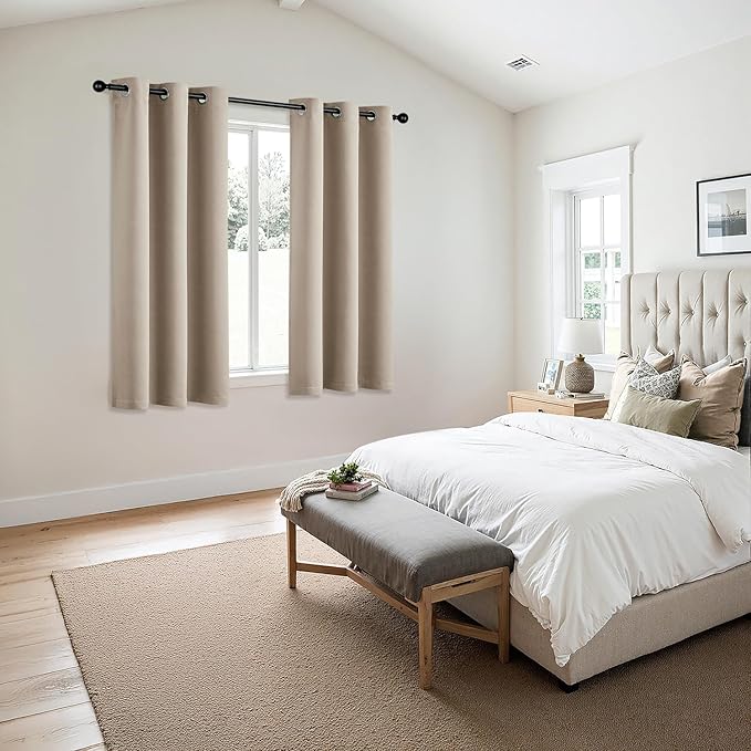 MIULEE Taupe Blackout Curtains - Image 6