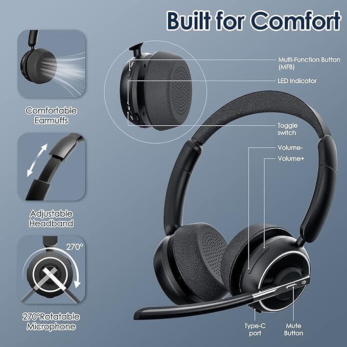 Wireless Headset, Charging Base & Mic Mute - Image 6