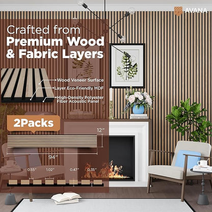 Avana Acoustic Wood Wall Panels – 94.4 X 12.6 Inch White Oak Acoustic Panels 2 - Image 4