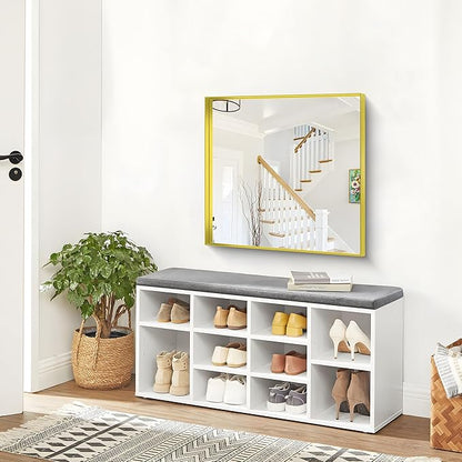 Gold Bathroom Mirror, 30x30 Inch Rectangular Framed Mirror, Large Wall Mounted - Image 6