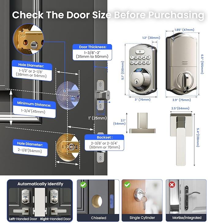 Veise VE012W-L Built-in Wi-Fi Fingerprint Smart Lock - Image 9