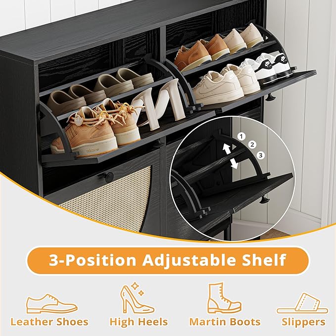IRONCK Rattan Shoe Cabinet Storage - Image 5