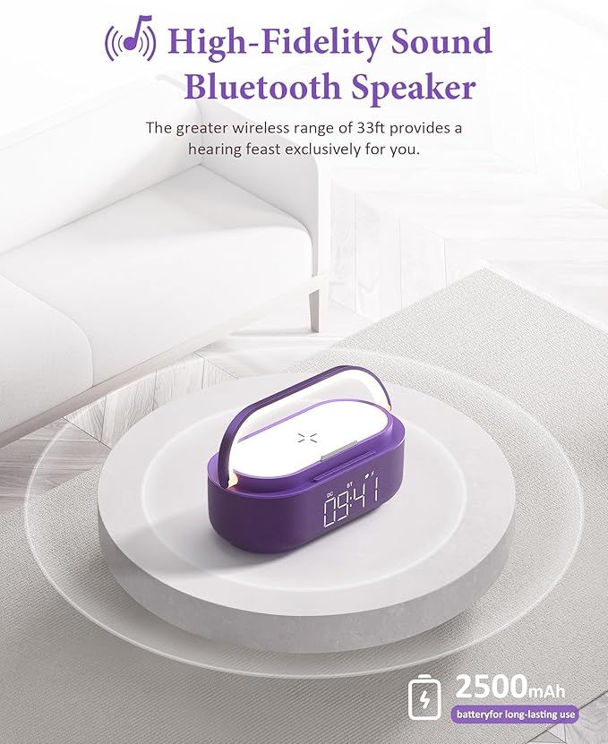 COLSUR Bluetooth Speaker Alarm Clock - Image 2