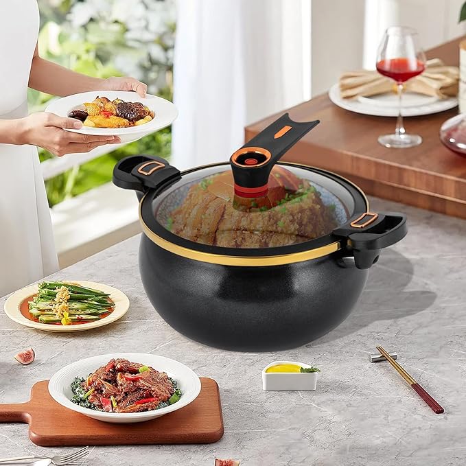 Micro Pressure Cooker, 8L Multi-Function Non-Stick Stock Pot Even Heating - Image 3