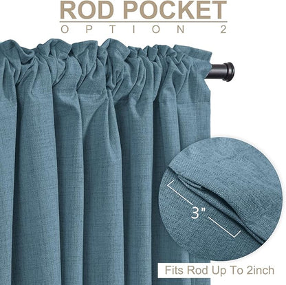 100% Blackout Shield Linen Blackout Curtains - Image 4
