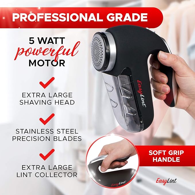 EasyLint Professional Fabric Shaver Lint Remover, Electric Sweater Shaver - Image 2