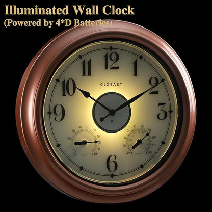CLXEAST 18 Inch Illuminated Outdoor Indoor Clocks - Image 5