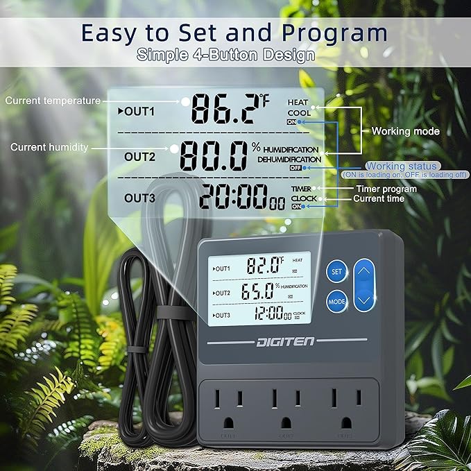 DIGITEN Reptile Temperature and Humidity Controller - Image 4