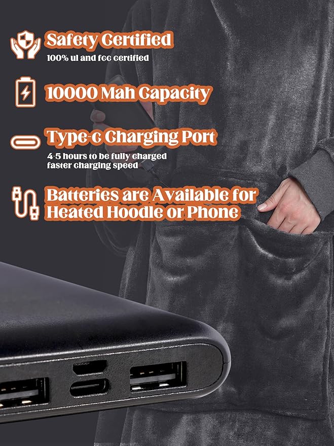 MAXEVE Heated Wearable Blanket Hoodie - Image 5