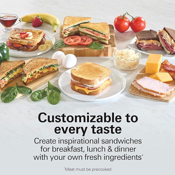 Hamilton Beach Sandwich Stacker Customizable Hot Sandwich Maker, 24 Sq. In. - Image 3