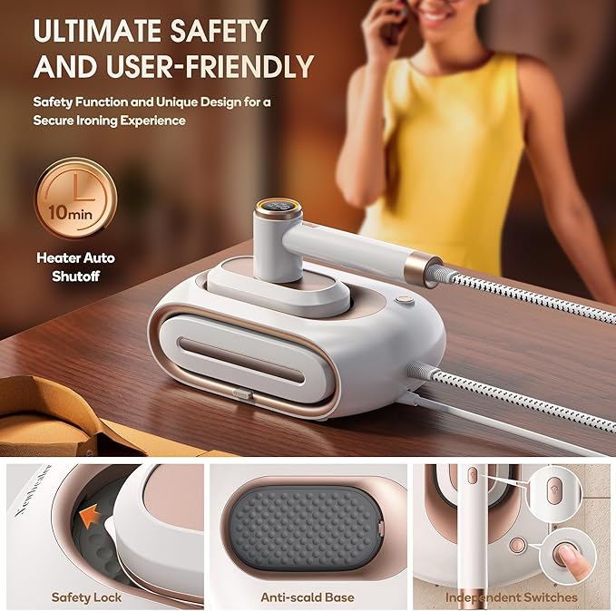 Newbealer 2In1 Pro Steam Station Iron, 1550W Turbocharged Steam - Image 8