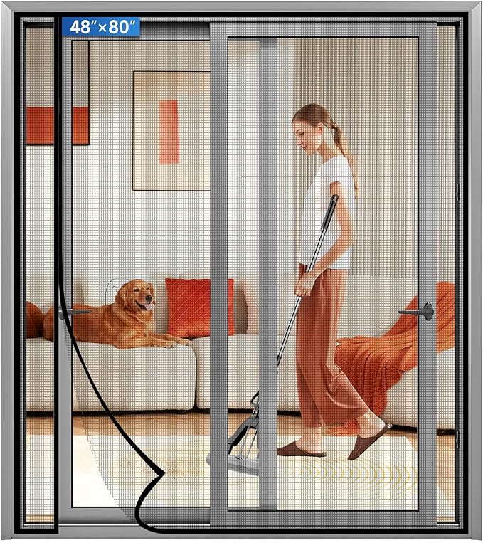 Magnetic Screen Door Left Right Side Opening Upgraded PET Mesh Greater Than by Longeas