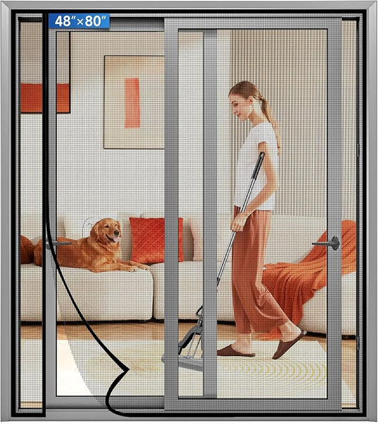 Magnetic Screen Door Left Right Side Opening Upgraded PET Mesh Greater Than by Longeas