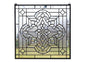 Stunning All Clear Stained Glass and Beveled Window Panel, 24"x 24"