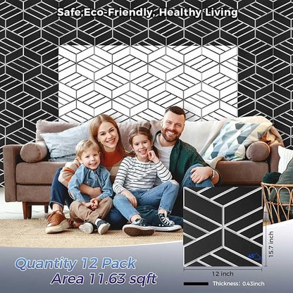 12 Pack 2-Layer Soundproof Wall Panels, 1.1lb/ft* High Density, Thicker 0.43 in - Image 2