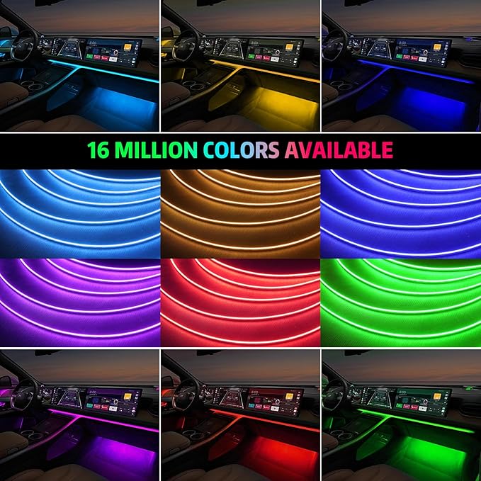 Interior Car LED Strip Lights, AMKI Acrylic LED Lights RGB 10 in 1 - Image 3