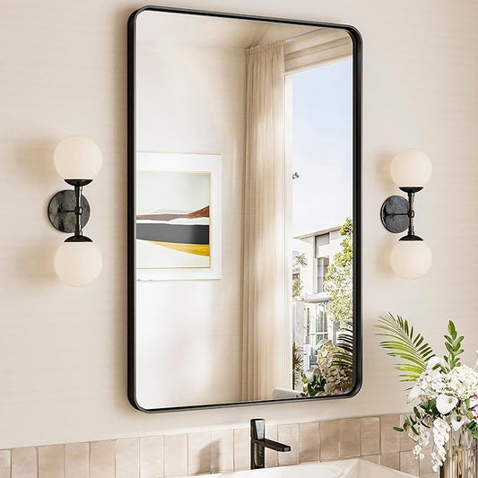 TokeShimi 24x36 Black Bathroom Mirror, Wall Mirror by RefinedBathroomAccessories