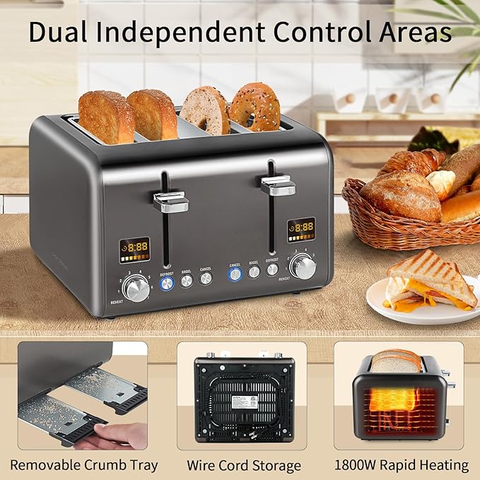 SEEDEEM 4 Slice Stainless Toaster - Image 5