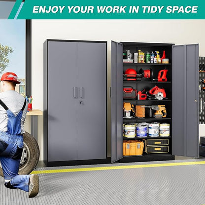 SISESOL Wide & Deep Metal Storage Cabinet - Image 2