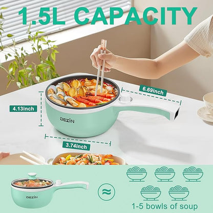 Dezin Hot Pot Electric with Steamer Upgraded, Non-Stick Sauté Pan, Rapid - Image 2