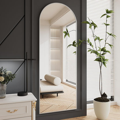 AUYHM Standing Mirror,Arch Mirror Full Length,71"x26" Silver Mirror Full Length,Silver Arch Mirrors,Floor Length Mirrors