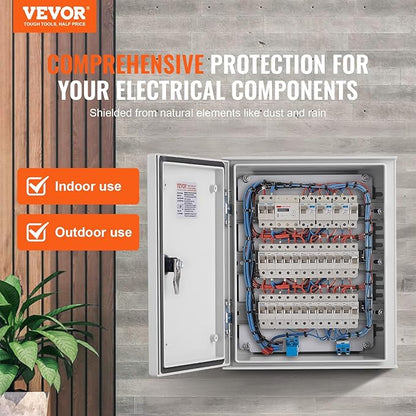 VEVOR Fiberglass Enclosure 23.6 x 15.7 x 9.1 Electrical Enclosure Box NEMA 3X - Image 2