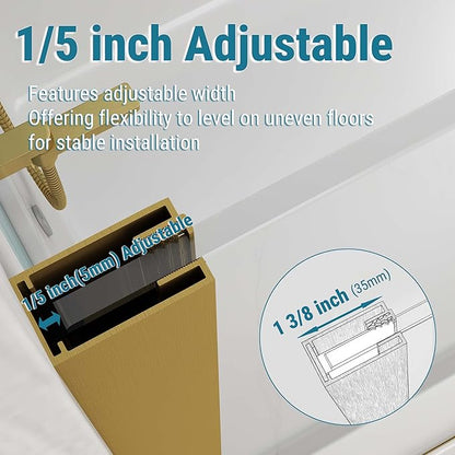 Sunrosa 32"×76" Shower Glass Panel, 8mm Thick Shower Screen, Brushed Gold - Image 7