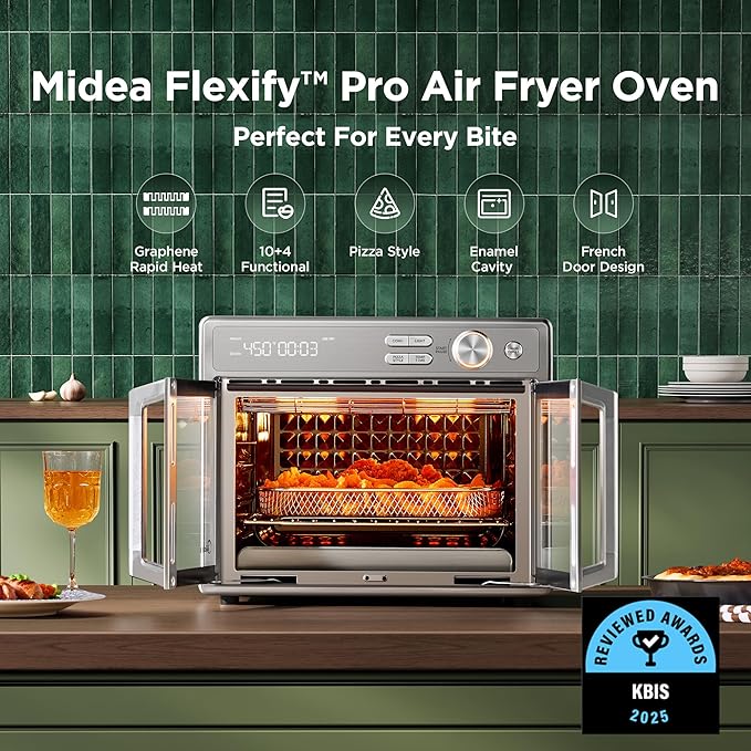 Midea Flexify Pro 10+4 Toaster Oven Air Fryer Combo, Graphene Juicy-Lock Cooking - Image 2