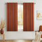 Fall Burnt Orange Kitchen Curtains 54 Inch Length 2 Panels Set, Pleated Linen by QJMYDECO