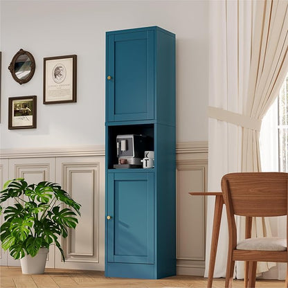 2-Door Metal Storage Cabinet, Tall Slim Pantry Organizer - Image 4
