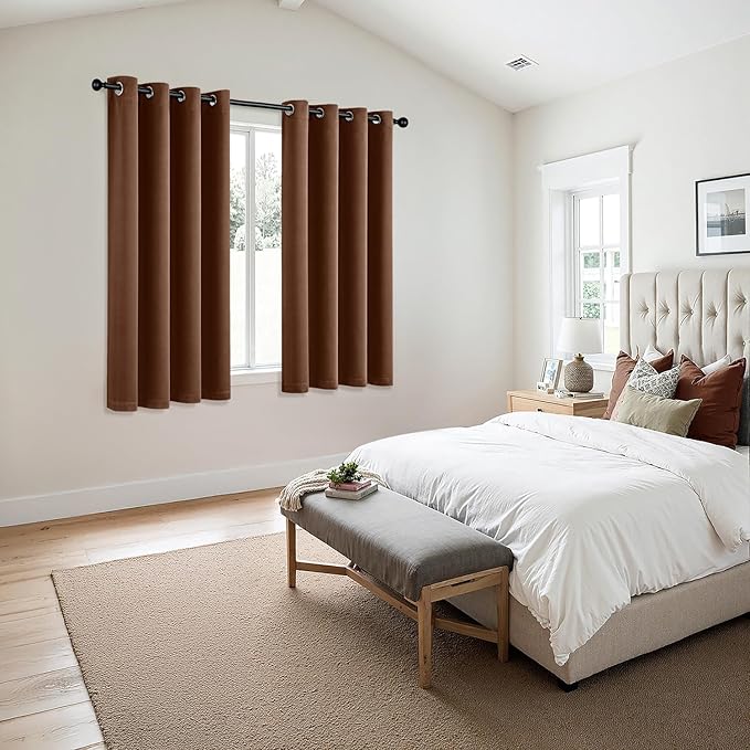 MIULEE Cappuccino Brown Blackout Curtains - Image 6
