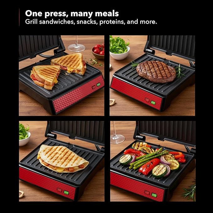 OVENTE Electric Indoor Panini Press Grill and Sandwich Maker - Image 8
