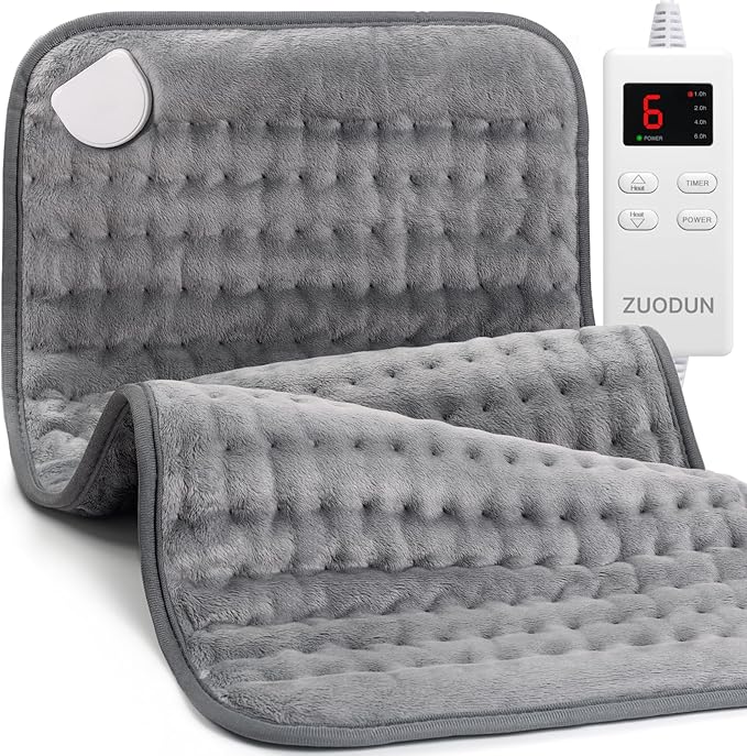 Heating Pad for Back, and Shoulder Pain Relief, Electric Heat Pad by ZUODUN