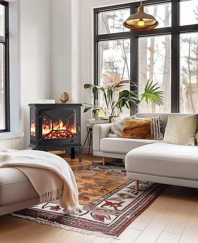 Silonn Electric Fireplace Heater, Quick Heating Portable Fireplace - Image 7