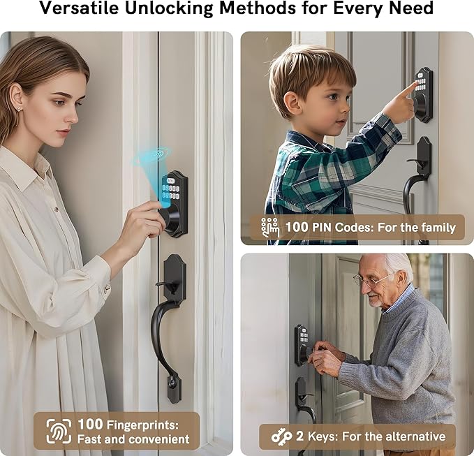 APP Fingerprint Door Lock Set, Keyless Entry Door Lock, Front Handle Set - Image 5