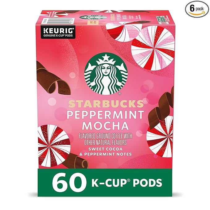 Starbucks K-Cup Coffee Pods, Peppermint Mocha Naturally Flavored Coffee by StarbucksbyNespresso