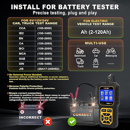 Acclope BT60 Pro Car Battery Tester, Digital Analyzer - Image 6