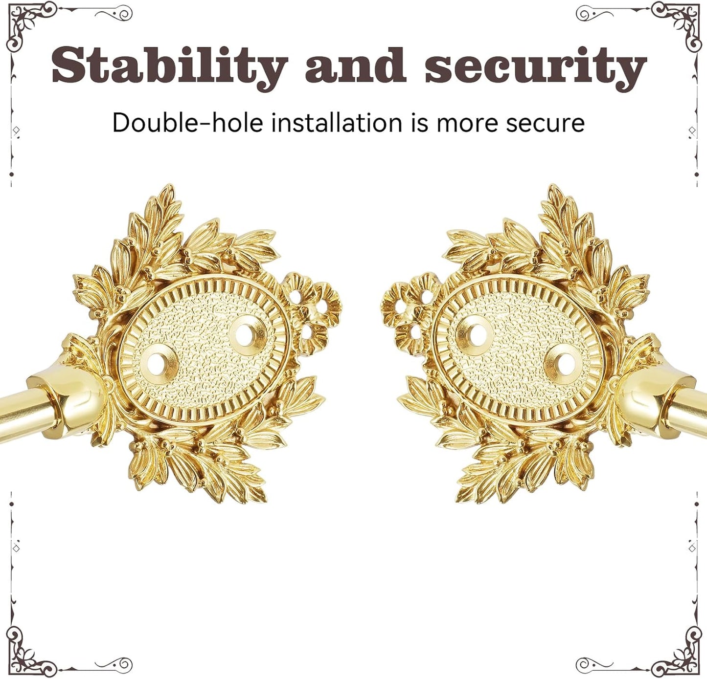 2 Pcs Gold Brass Hemp Rope Bow Curtain Tiebacks, Vintage Wall Mounted Curtain Holdbacks with Screw, Decorative Curtain Hooks for Living Room、 Bedroom and Home Office